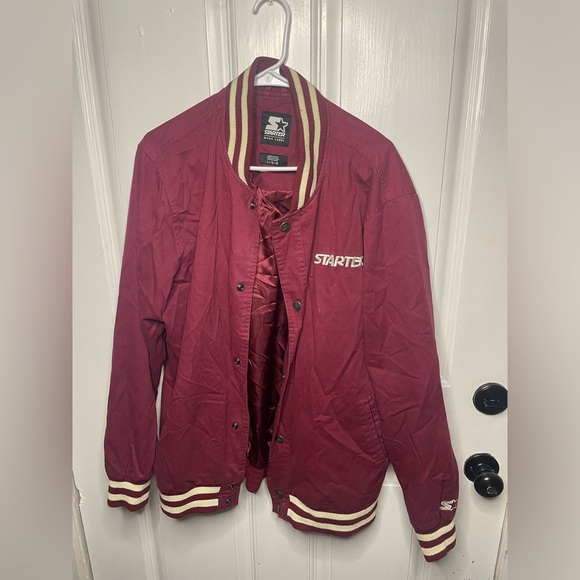 Starter GIII Black Label Bomber Burgundy size large - Picture 1 of 7